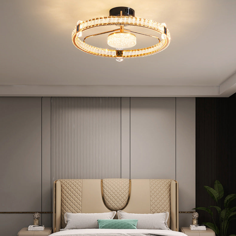 Light Luxury Minimalist Crystal Ring LED Flush Mount Light