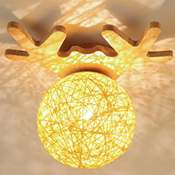 Nordic Log Creative Hemp Ball Fawn LED-Einbauleuchte 