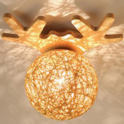 Nordic Log Creative Hemp Ball Fawn LED-Einbauleuchte 