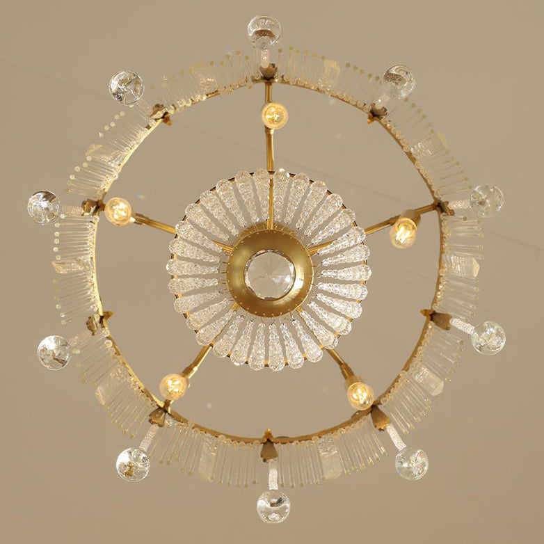 Lustre à 6/7/9 lumières de conception de perles de cristal de luxe français 