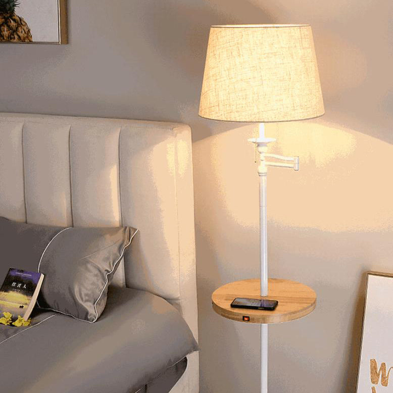 Minimalist Cone Fabric USB Wireless Rechargeable 1-Light Standing Table Lamp