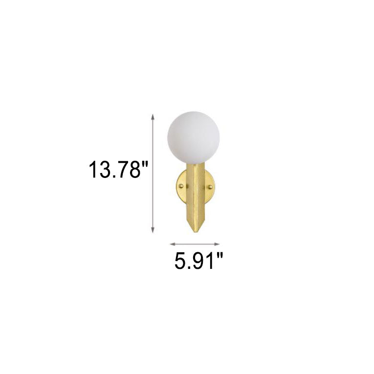 Moderne minimalistische runde Kugel Glas Metall gerader Arm 1-flammige Wandleuchte 