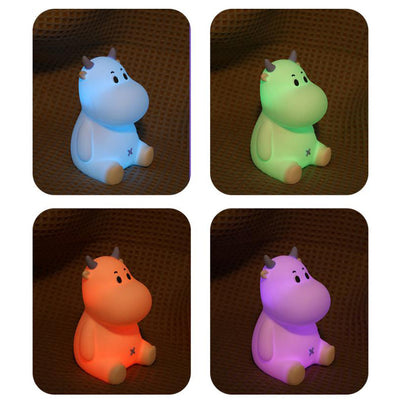 Modern Creative Cute Cow Silicone USB Rechargeable Pat Night Light Table Lamp