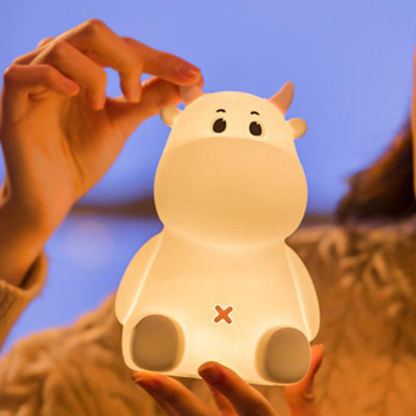 Modern Creative Cute Cow Silicone USB Rechargeable Pat Night Light Table Lamp