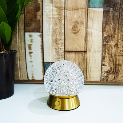 Modern Light Luxury Round Ball Iron Acrylic USB LED Ambient Table Lamp