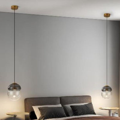 Lumière minimaliste moderne de luxe ovale en verre clair LED suspension 