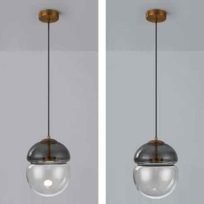 Lumière minimaliste moderne de luxe ovale en verre clair LED suspension 