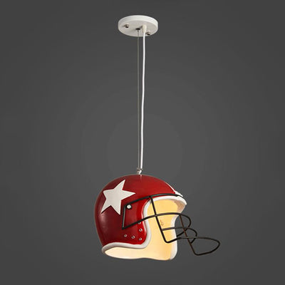 Modern Creative Ball Cap Helmet Decorative Resin 1-Light Pendant Light