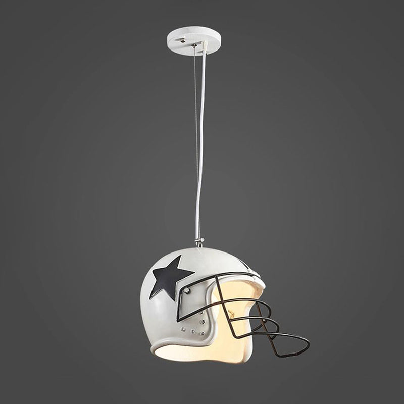 Modern Creative Ball Cap Helmet Decorative Resin 1-Light Pendant Light