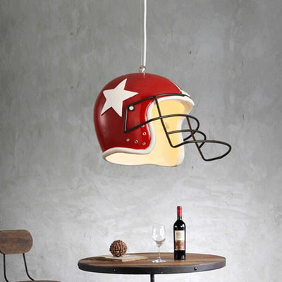 Modern Creative Ball Cap Helmet Decorative Resin 1-Light Pendant Light