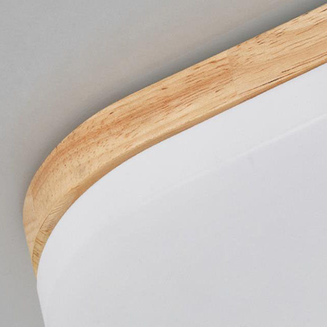 Nordic Simplicity Rechteckige LED-Deckenleuchte aus PVC für die Unterputzmontage aus Massivholz 