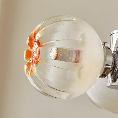 Lustre européen vintage en forme de boutons de fleurs en métal et verre, 3/4/5 lumières 
