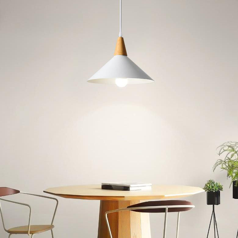 Japanische Simplicity Log Cone Iron 1-Light Pendelleuchte 