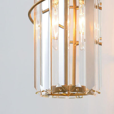 Nordic Light Luxury Crystal Column 2-Light Wall Sconce Lamp