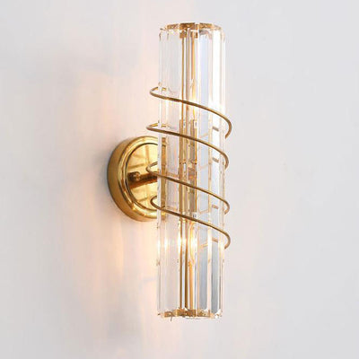 Nordic Light Luxury Crystal Column 2-Light Wall Sconce Lamp