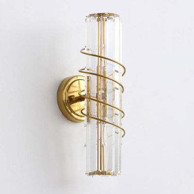 Nordic Light Luxury Crystal Column 2-Light Wall Sconce Lamp