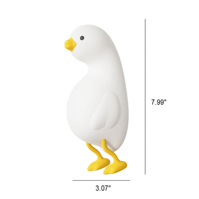 Lampe de table créative et mignonne en forme de canard en silicone USB LED