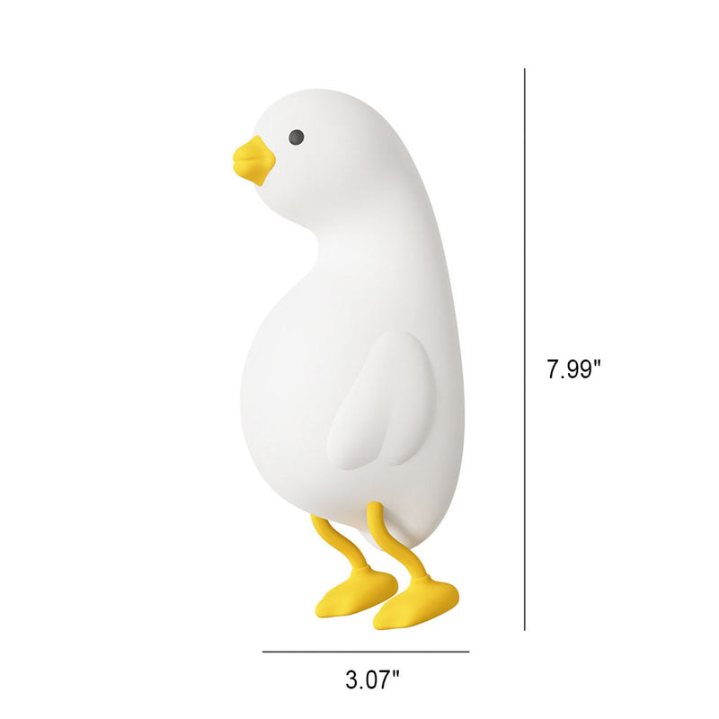 Lampe de table créative et mignonne en forme de canard en silicone USB LED