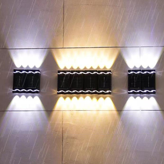 Modern Minimalist Solar LED Plastic Outdoor Patio Waterproof Wall Light