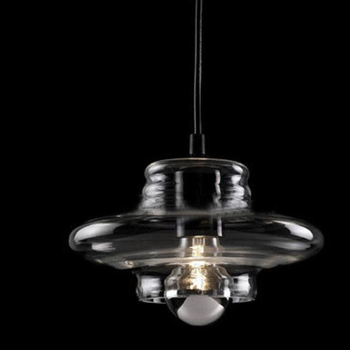 Modern Industrial Clear Glass Iron 1-Light Pendant Light