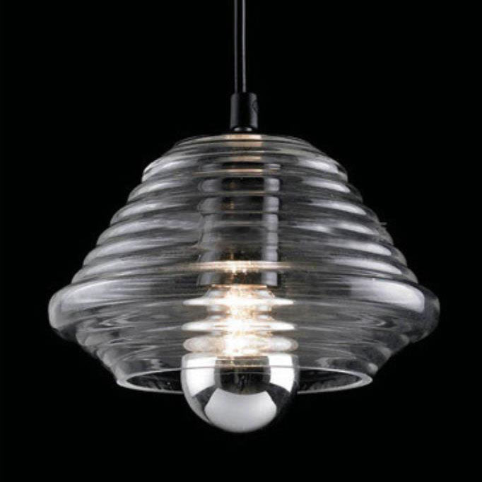 Modern Industrial Clear Glass Iron 1-Light Pendant Light