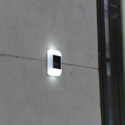 Solar Outdoor Waterproof White Square LED Patio Wall Sconce Lamp