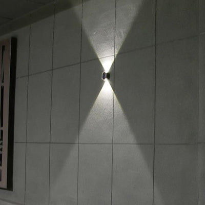 Outdoor Solar Oval Hexagonal Waterproof LED Patio Wall Sconce Lamp