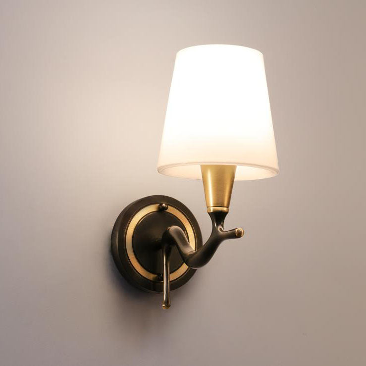 European Luxury Brass Swan Neck Glass 1/2 Light Wall Sconce Lamp