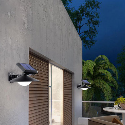 Solar Outdoor Round Cone Waterproof Patio LED Wall Sconce Lamp