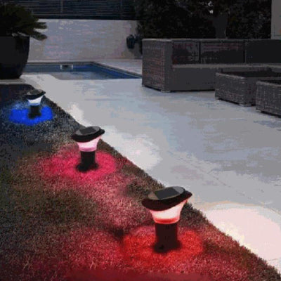 Solar Outdoor Slant Column Post Head ABS LED Patio Landscape Light