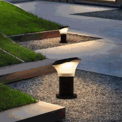 Solar Outdoor Slant Column Post Head ABS LED Patio Landscape Light