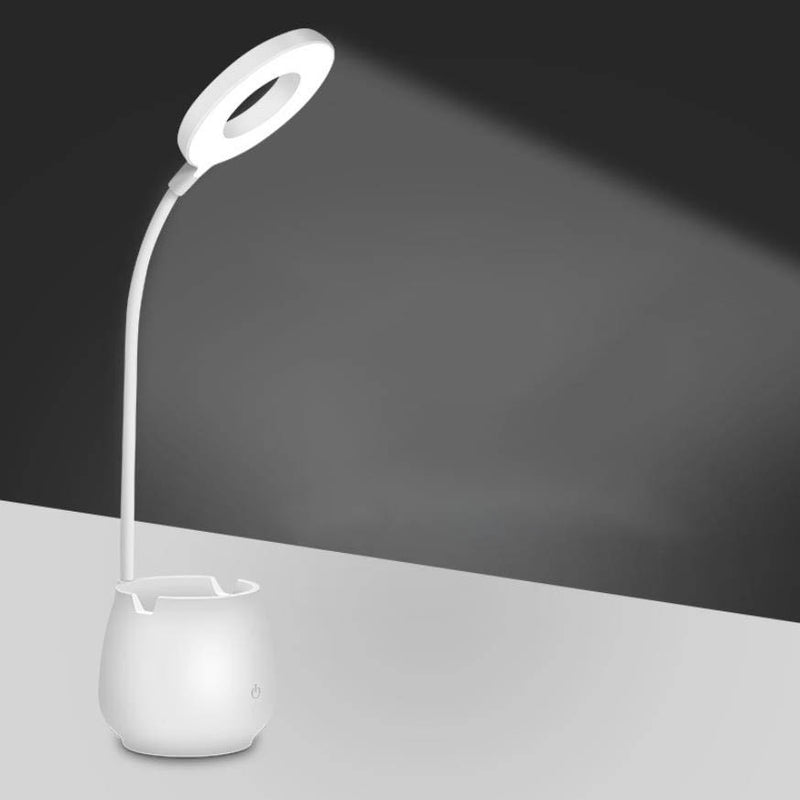 Modern Pure White Multifunctional USB Rechargeable LED Eye Care Table Lamp