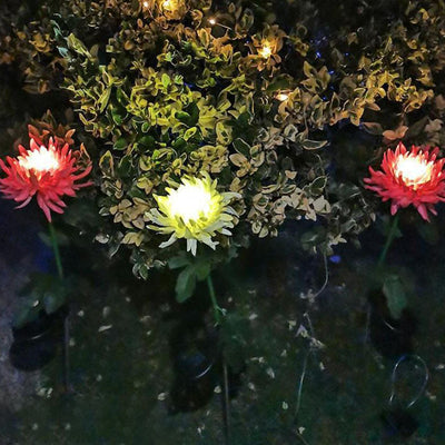 Simulation solaire d'extérieur étanche, chrysanthème, décoration LED pour pelouse, lumière de paysage 