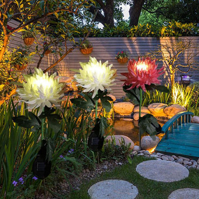 Simulation solaire d'extérieur étanche, chrysanthème, décoration LED pour pelouse, lumière de paysage 