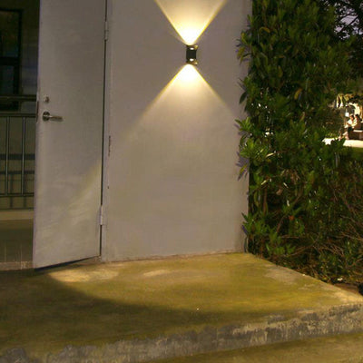 Modern Solar Flared LED Courtyard Enclosure Outdoor Wall Sconce Lamp