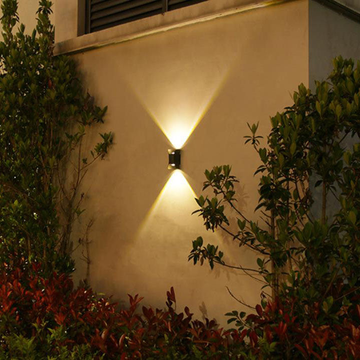 Modern Solar Flared LED Courtyard Enclosure Outdoor Wall Sconce Lamp