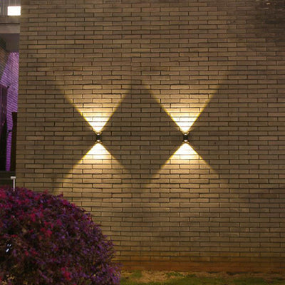 Modern Solar Flared LED Courtyard Enclosure Outdoor Wall Sconce Lamp