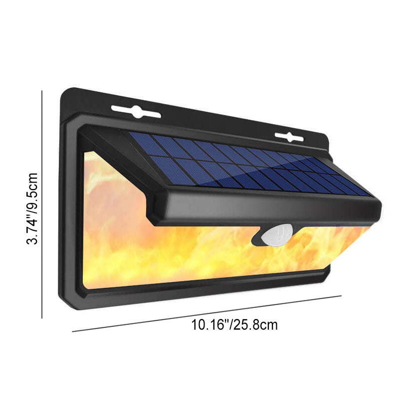 Outdoor Solar Flame Trapezoid Sensor LED Patio Wall Sconce Lamp