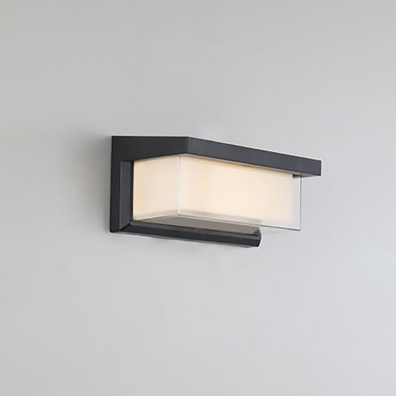 Modern Minimalist Solar Rectangle PC LED Outdoor Wall Sconce Lamp For Outdoor Patio