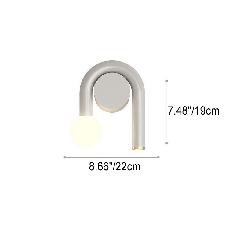 Zeitgenössische Einfachheit geometrische Eisen U-förmige Linie 2-Licht Wandleuchte Lampe für Wohnzimmer