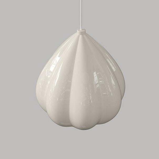 Modern Minimalist Cream Triangle Aluminum Resin 1-Light Pendant Light For Bedroom