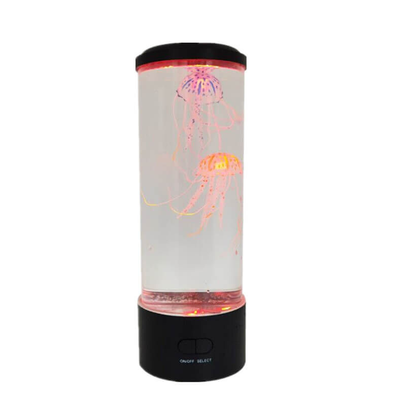 Lampe de nuit colorée en forme de méduse, veilleuse LED cylindrique 
