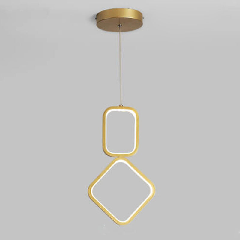Nordische minimalistische LED-Pendelleuchte mit geometrischem Ring aus Eisen