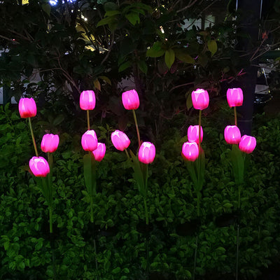 Lampe solaire LED pour pelouse, tulipe, jardin, extérieur, fleur de tulipe, insertion au sol, lumière de paysage 