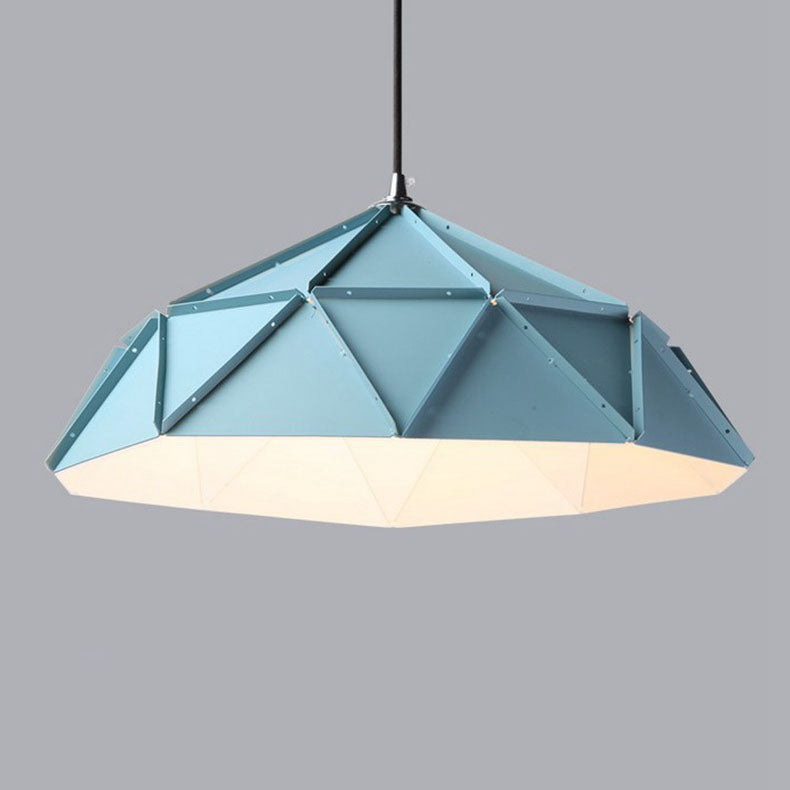 Lampe suspendue à 1 lumière en fer prismatique de grange créative nordique 