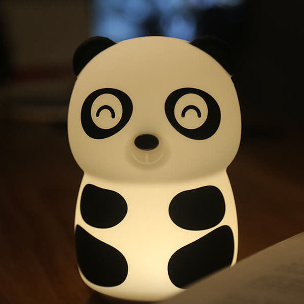 Kreative Cartoon Panda Silikon LED Patpat Nachtlicht Tischlampe 