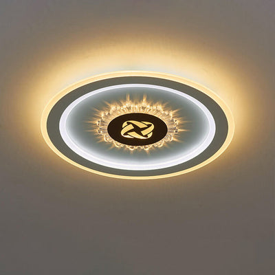 Round Acrylic Simple LED Flush Mount Light