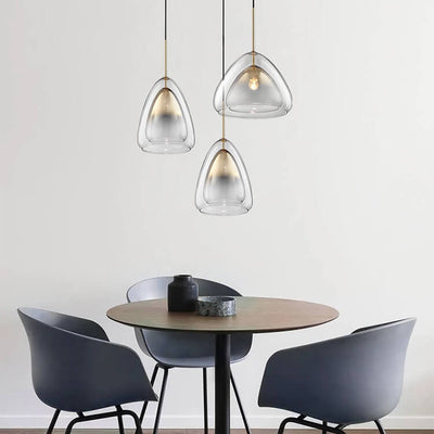 Modern Minimalist Glass Triangle Shape 1-Light Pendant Light