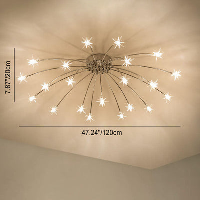 Plafonnier contemporain créatif plein d'étoiles en fer 12/21/28, plafonnier encastré pour salon 