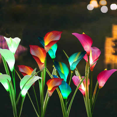 Moderne Solar-Hufeisenblume Bunte 4 LED-Garten-Bodenstecker-Landschaftslicht im Freien 